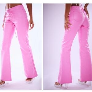 PRETTYLITTLERHING Women's Pink Wide Legs Pants size 8